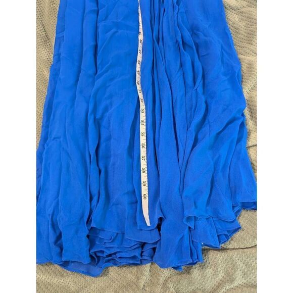 Cache Women's Size 4 Silk Blue Embellished Sequin Maxi Dress Gown Prom Wedding - Picture 8 of 9